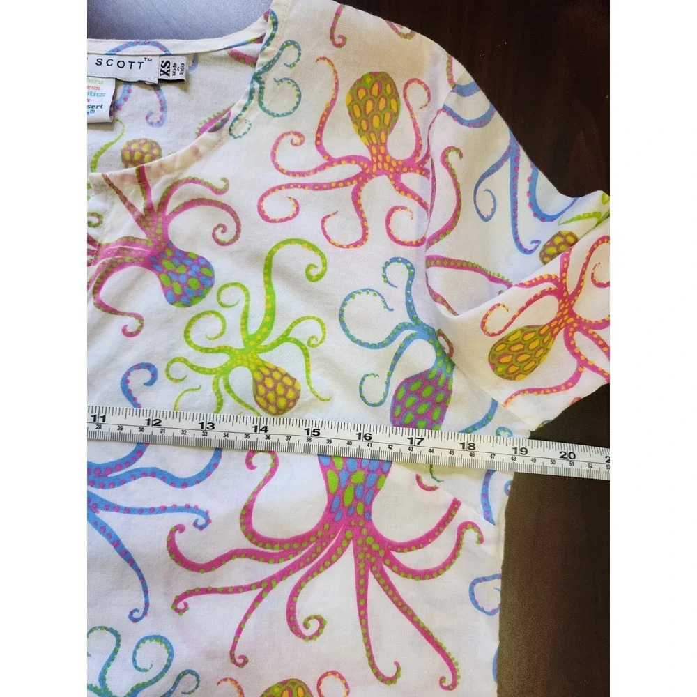 Gretchen Scott XS NEW Octopus Print Tunic Colorful $129